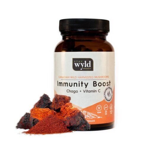 Stay Wyld Organics – Chaga Immunity Boost Mushroom Capsules (Bottle of 60) - FunGuyz Canada