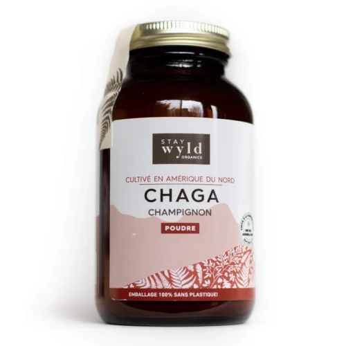 Stay Wyld Organics – Chaga Mushroom Capsules (Bottle of 60) - FunGuyz Canada