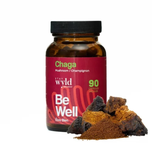 Stay Wyld Organics – Chaga Mushroom Capsules (Bottle of 90) - FunGuyz Canada